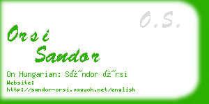 orsi sandor business card